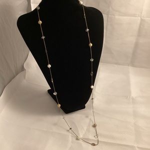 Land’s End stone and glass beads on a metallic chain